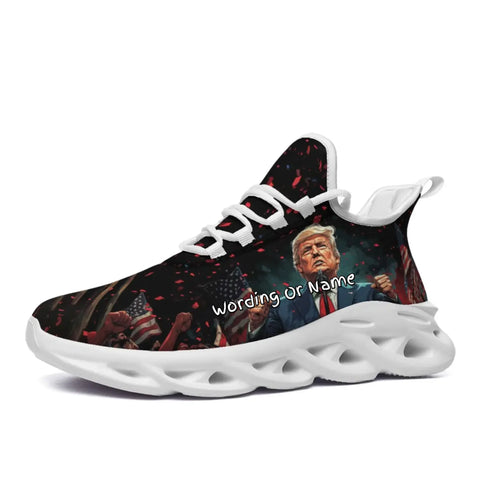 Personalized Trump- Theme Sneakers, Custom MAGA Shoes, Breathable Unisex Patriotic Shoes