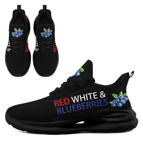"Red, White & Blueberries" Patriotic Athletic Sneakers, Pro-America Conservative Pride Trainers FN079-25028156-1