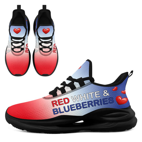 "Red, White & Blueberries" Patriotic Athletic Sneakers, Pro-America Conservative Pride Trainers FN079-25028156-3